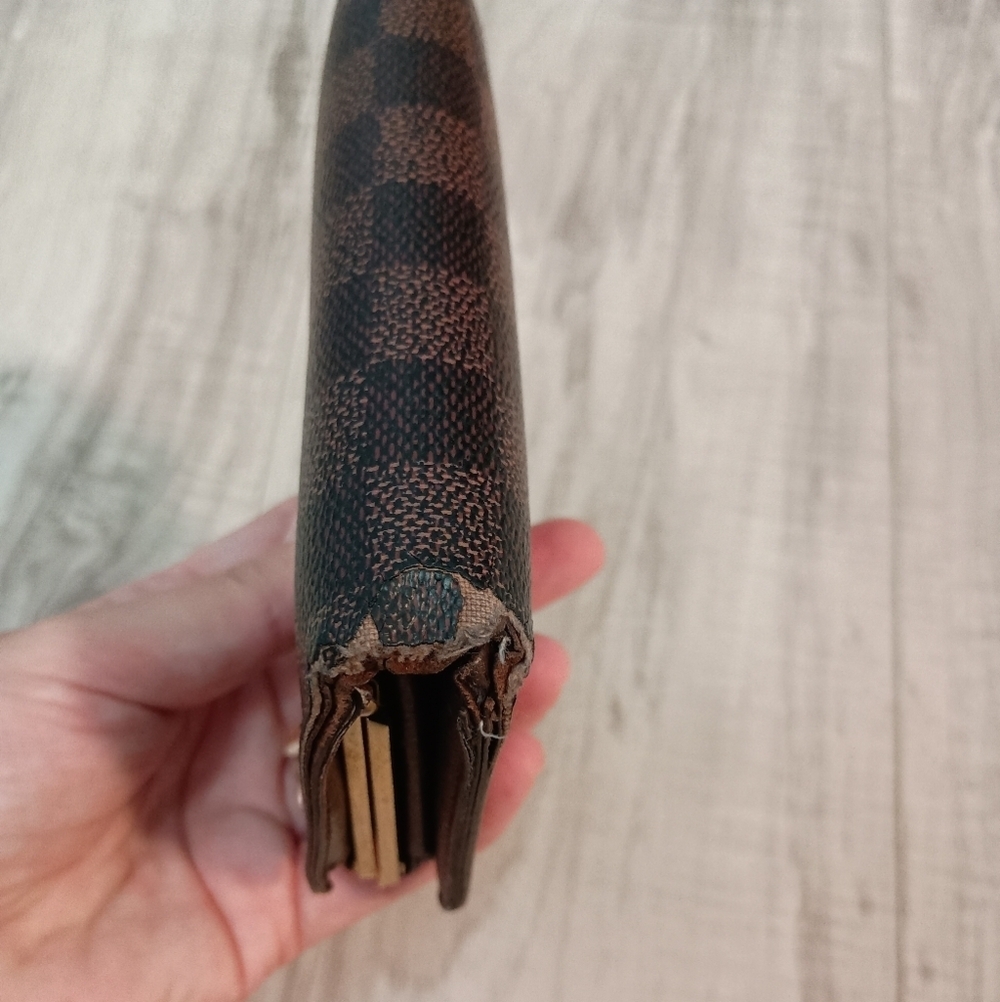 LOUIS VUITTON KISSLOCK DAMIER EBENE CANVAS CANVAS LEATHER BIFOLD WALLET - Picture 3 of 15